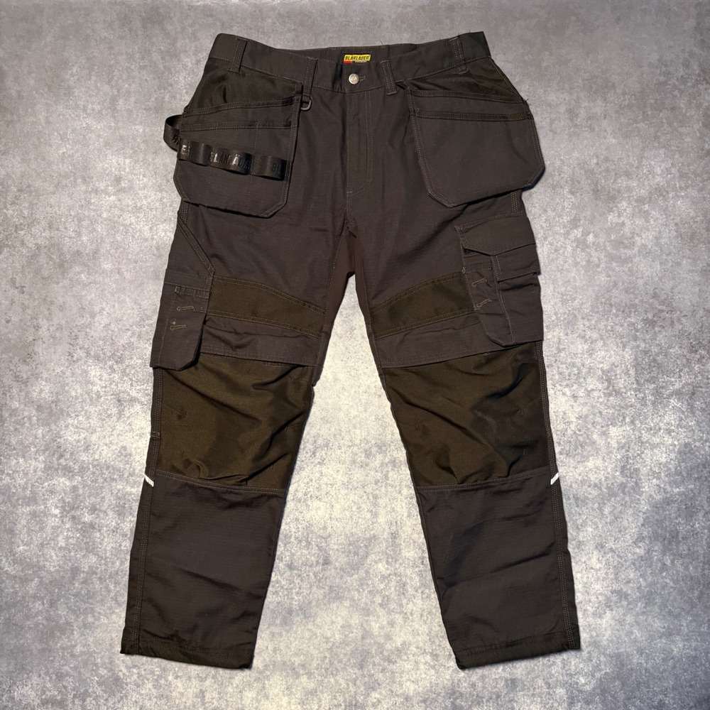 Blaklader Workwear Mens 34x30 Ripstop Service Pants Black Cargo Utility 1691